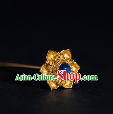 China Ancient Gilding Hairpins Empress Hair Accessories Ming Dynasty Plum Blossom Hair Stick