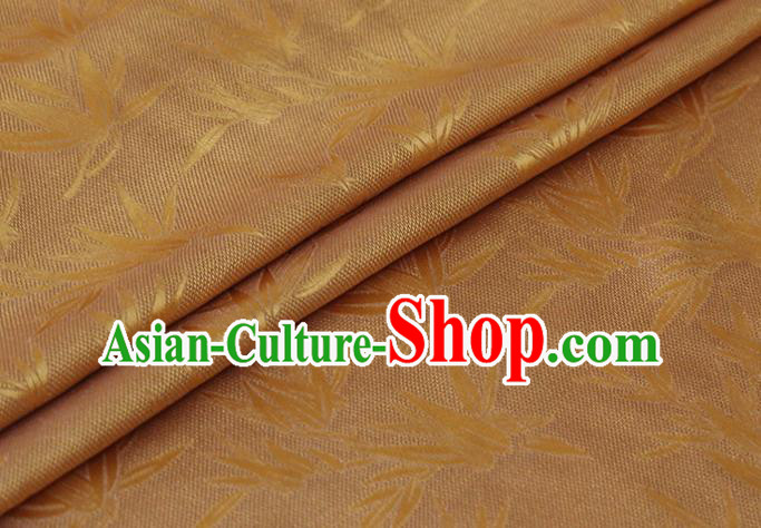 Asian Chinese Traditional Bamboo Pattern Design Ginger Silk Drapery Mulberry Silk Fabric Hanfu Cloth