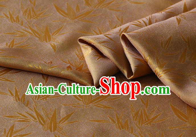 Asian Chinese Traditional Bamboo Pattern Design Ginger Silk Drapery Mulberry Silk Fabric Hanfu Cloth