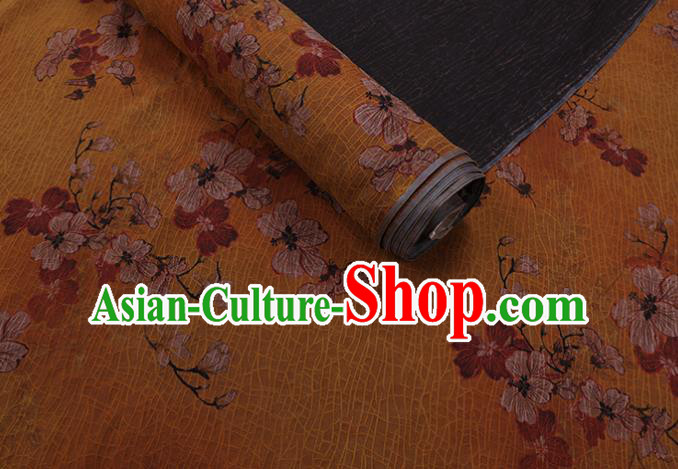 Chinese Classical Silk Drapery Asian Flowers Butterfly Pattern Design Silk Traditional Cheongsam Cloth Fabric