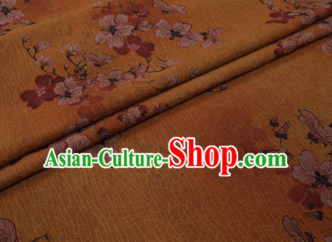 Chinese Classical Silk Drapery Asian Flowers Butterfly Pattern Design Silk Traditional Cheongsam Cloth Fabric