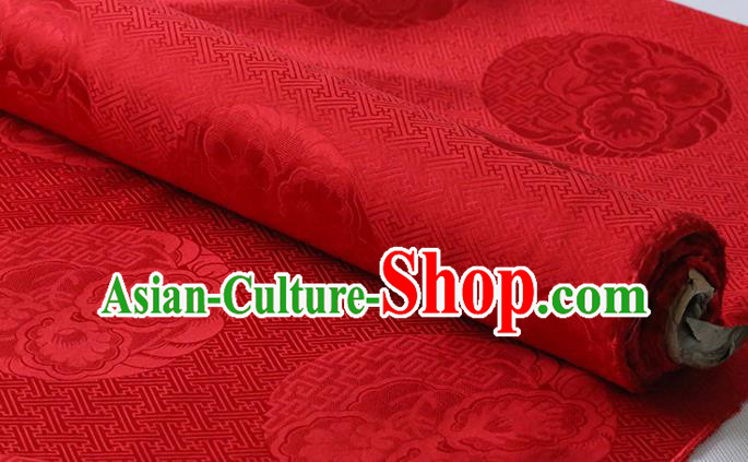 Chinese Classical Royal Pattern Red Silk Drapery Traditional Cheongsam Cloth Fabric