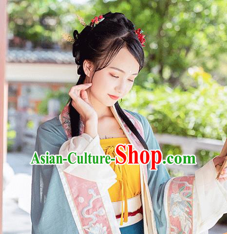 China Ancient Princess Hanfu Dress Traditional Song Dynasty Patrician Lady Embroidered Clothing