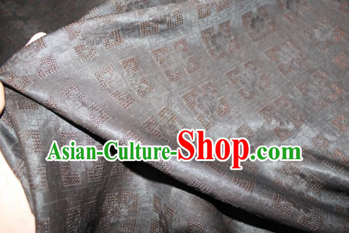 Chinese Classical Hollowed Pattern Silk Drapery Traditional Cheongsam Fabric Grey Gambiered Guangdong Gauze