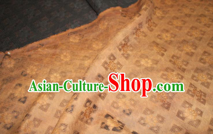 Chinese Classical Hollowed Pattern Silk Drapery Traditional Cheongsam Fabric Grey Gambiered Guangdong Gauze