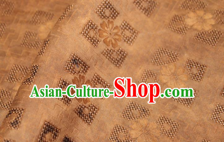 Chinese Classical Hollowed Pattern Silk Drapery Traditional Cheongsam Fabric Grey Gambiered Guangdong Gauze