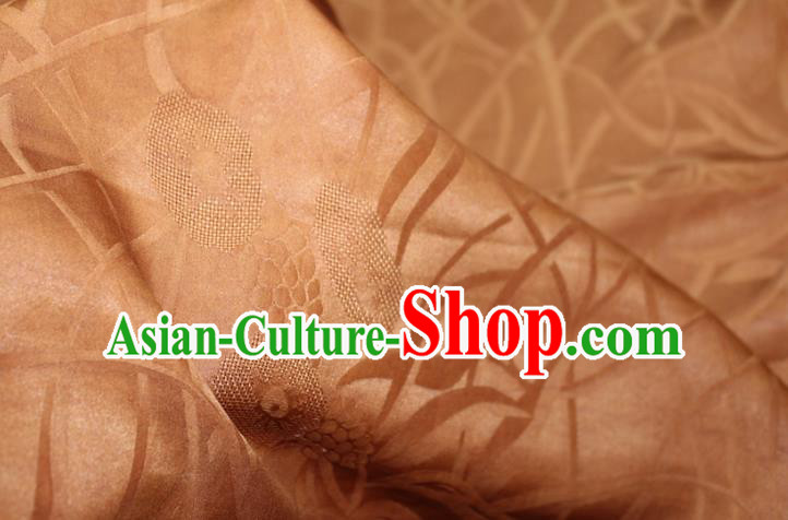 Chinese Classical Grass Pattern Silk Drapery Traditional Cheongsam Fabric Ginger Gambiered Guangdong Gauze