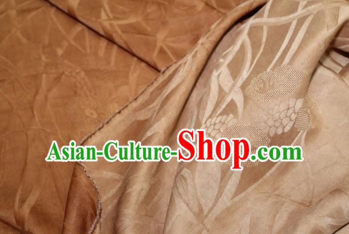 Chinese Classical Grass Pattern Silk Drapery Traditional Cheongsam Fabric Ginger Gambiered Guangdong Gauze