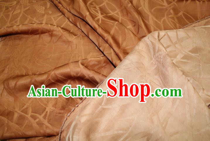 Chinese Classical Grass Pattern Silk Drapery Traditional Cheongsam Fabric Ginger Gambiered Guangdong Gauze
