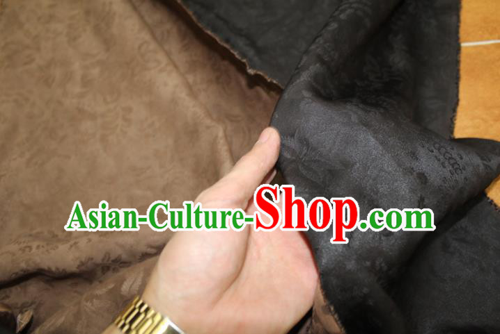 Chinese Cheongsam Satin Fabric Traditional Ginger Gambiered Guangdong Gauze Classical Pattern Silk Drapery