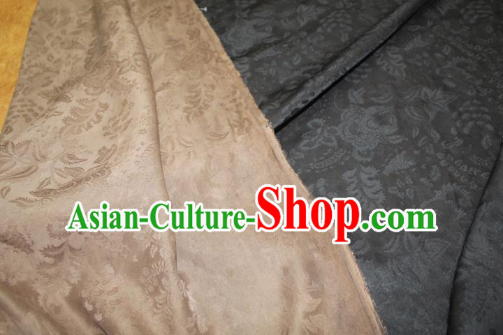 Chinese Cheongsam Satin Fabric Traditional Ginger Gambiered Guangdong Gauze Classical Pattern Silk Drapery