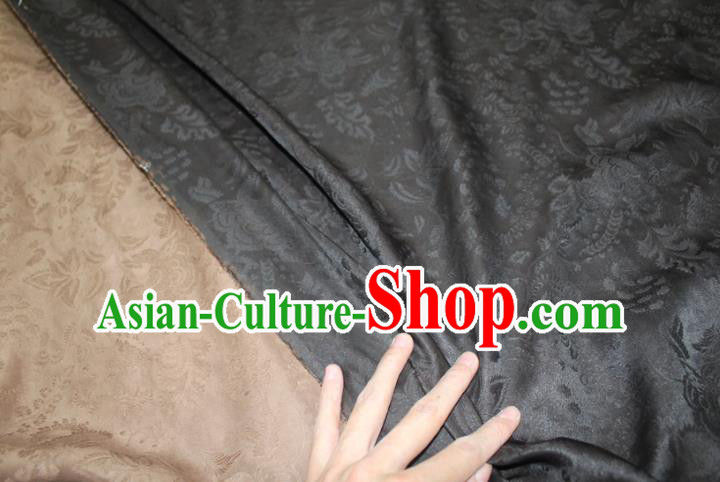 Chinese Cheongsam Satin Fabric Traditional Ginger Gambiered Guangdong Gauze Classical Pattern Silk Drapery