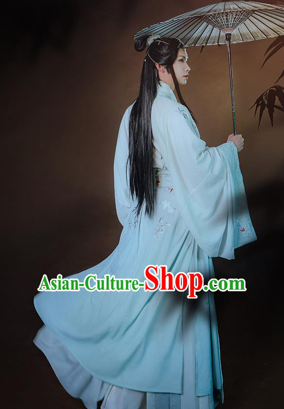 Ancient China Swordsman Clothing Traditional Hanfu Apparels Jin Dynasty Nobility Childe Historical Costumes for Men