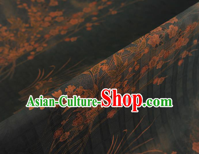 China Classical Jasmine Pattern Silk Fabric Cheongsam Cloth Traditional Jacquard Strovirens Satin