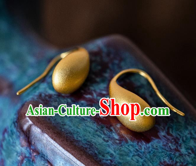 China Ming Dynasty Empress Gilding Earrings Traditional Ancient Court Ear Jewelry