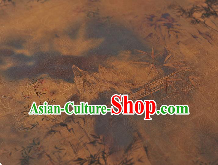 Chinese Cheongsam Material Traditional Bamboo Pattern Silk Fabric Brown Gambiered Guangdong Gauze