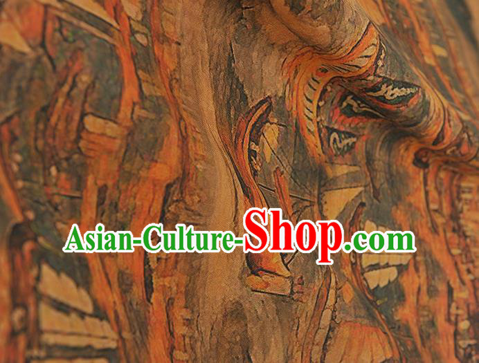 Top Ginger Silk Material Chinese Traditional Ship Pattern Gambiered Guangdong Gauze Classical Cheongsam Fabric