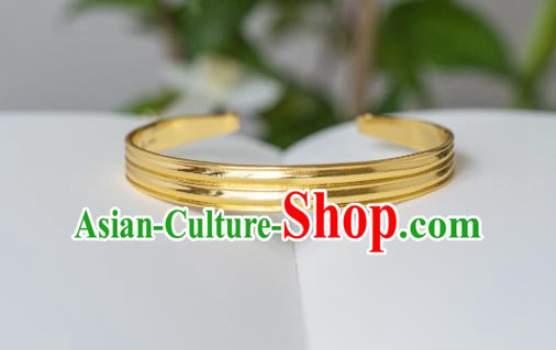 Chinese Ancient Princess Jewelry Accessories Traditional Tang Dynasty Gilding Bracelet