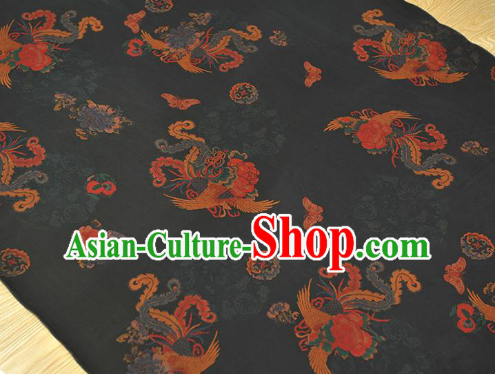 Chinese Classical Phoenix Pattern Silk Material Traditional Cheongsam Gambiered Guangdong Gauze