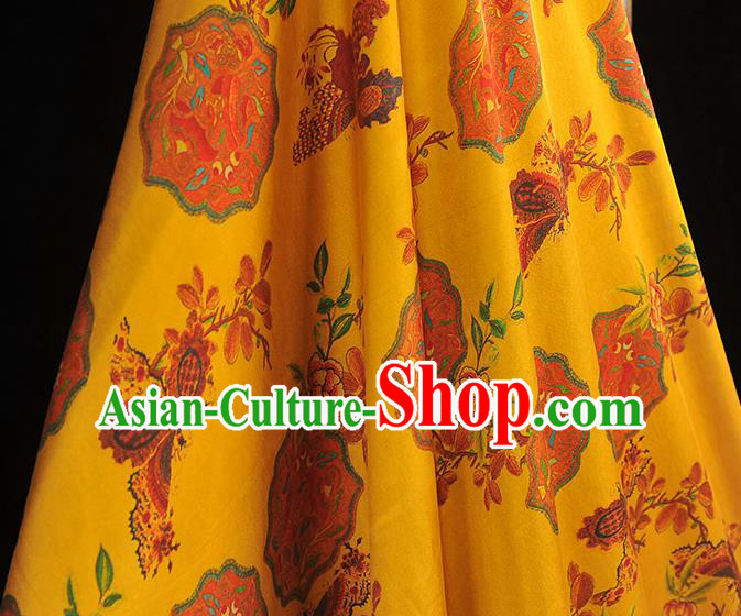 Chinese Traditional Cheongsam Satin Fabric Classical Butterfly Pattern Silk Material