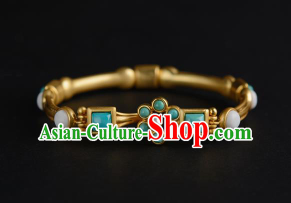 Chinese Traditional Sui Dynasty Jewelry Ancient Princess Li Jingxun Pearls Bracelet Gilding Accessories