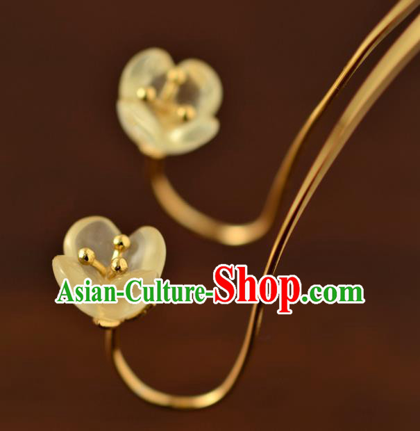 China Ancient Princess Osmanthus Ear Jewelry Accessories Traditional Qing Dynasty Palace Lady Earrings