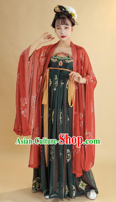 China Tang Dynasty Palace Lady Hanfu Dress Traditional Ancient Court Woman Historical Clothing