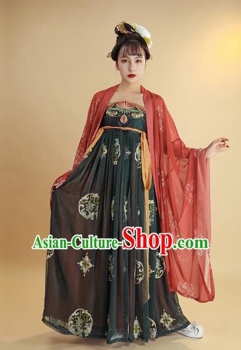 China Tang Dynasty Palace Lady Hanfu Dress Traditional Ancient Court Woman Historical Clothing