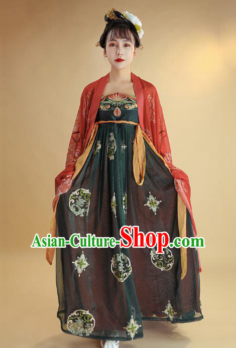 China Tang Dynasty Palace Lady Hanfu Dress Traditional Ancient Court Woman Historical Clothing