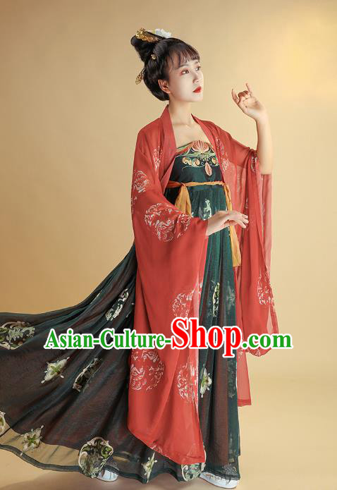 China Tang Dynasty Palace Lady Hanfu Dress Traditional Ancient Court Woman Historical Clothing