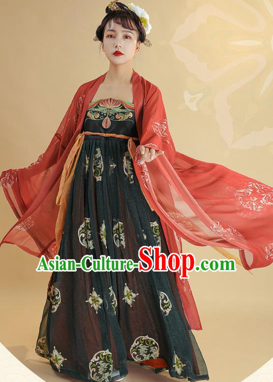 China Tang Dynasty Palace Lady Hanfu Dress Traditional Ancient Court Woman Historical Clothing