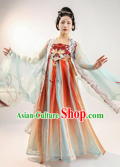 China Tang Dynasty Court Lady Hanfu Dress Traditional Ancient Royal Princess Historical Clothing