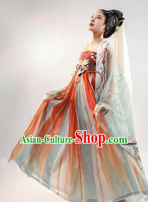 China Tang Dynasty Court Lady Hanfu Dress Traditional Ancient Royal Princess Historical Clothing