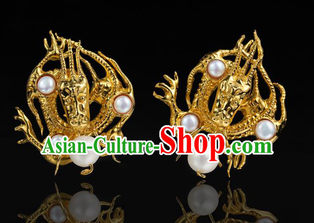 China Traditional Golden Hair Accessories Handmade Ming Dynasty Hair Stick Ancient Palace Lady Hairpin for Women