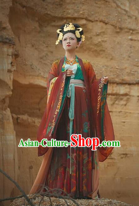 China Ancient Imperial Consort Hanfu Dress Wedding Costumes Traditional Tang Dynasty Court Woman Historical Clothing