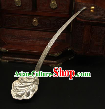 China Tang Dynasty Collectible Accessories Ancient Silver Spoon