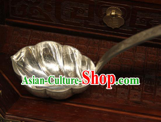 China Tang Dynasty Collectible Accessories Ancient Silver Spoon