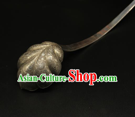 China Tang Dynasty Collectible Accessories Ancient Silver Spoon