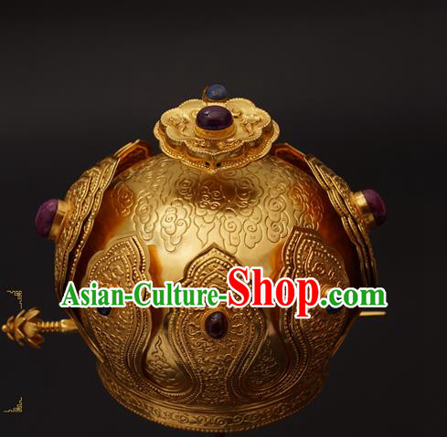 China Handmade Ming Dynasty Emperor Jewelry Accessorie Ancient Royal King Hairdo Crown