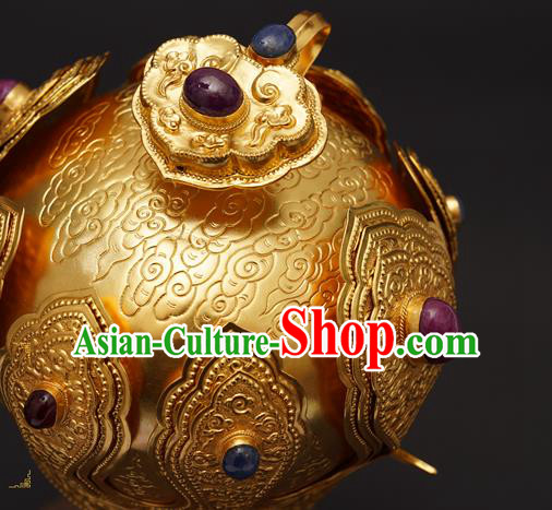 China Handmade Ming Dynasty Emperor Jewelry Accessorie Ancient Royal King Hairdo Crown