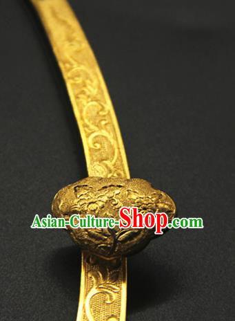 China Ancient Palace Lady Necklace Jewelry Handmade Ming Dynasty Princess Golden Necklet