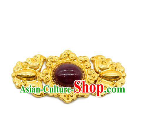 China Handmade Ancient Empress Costume Golden Buckle Ming Dynasty Gilding Butterfly Button