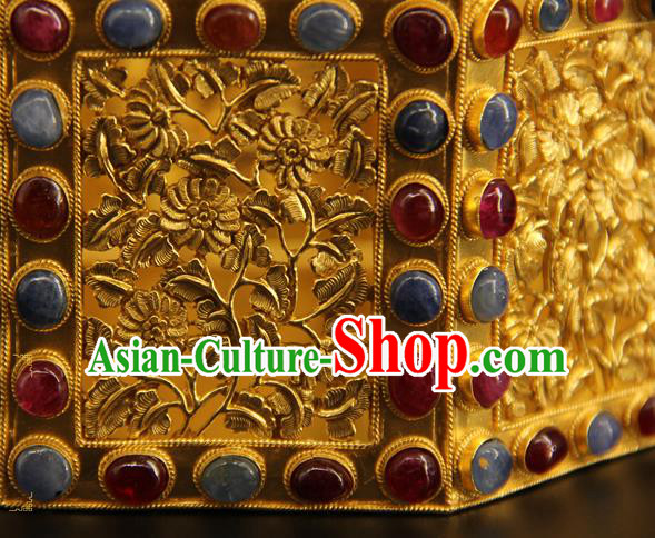 China Ancient Court Jewelry Box Handmade Qing Dynasty Palace Gems Accessories