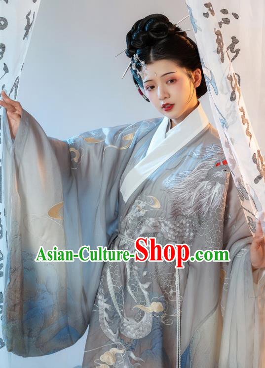 China Ancient Imperial Mistress Embroidered Clothing Ming Dynasty Noble Countess Costumes Traditional Hanfu Dress