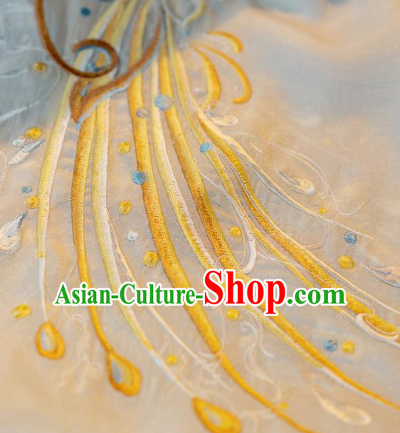 China Ancient Empress Embroidered Clothing Song Dynasty Court Queen Costumes Traditional Yellow Hanfu Dress