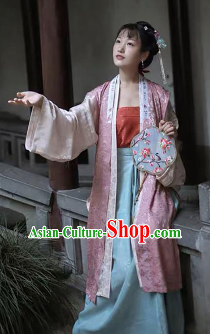 Traditional China Song Dynasty Noble Lady Historical Clothing Ancient Court Beauty Hanfu Dress Full Set