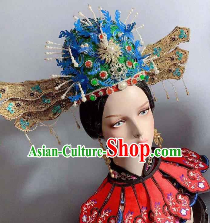 China Ming Dynasty Empress Tassel Phoenix Coronet Traditional Ancient Drama Hair Accessories Full Set