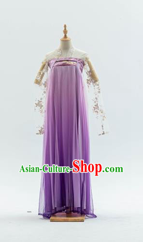 China Ancient Palace Beauty Hanfu Dress Costumes Traditional Tang Dynasty Young Lady Historical Clothing
