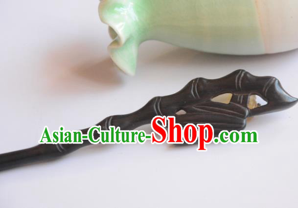 Chinese Hanfu Ebony Hair Stick Ancient Princess Jade Cicada Hairpin Traditional Hair Accessories