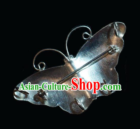 China Jewelry Accessories Ancient Court Queen Breastpin Traditional Qing Dynasty Enamel Butterfly Brooch